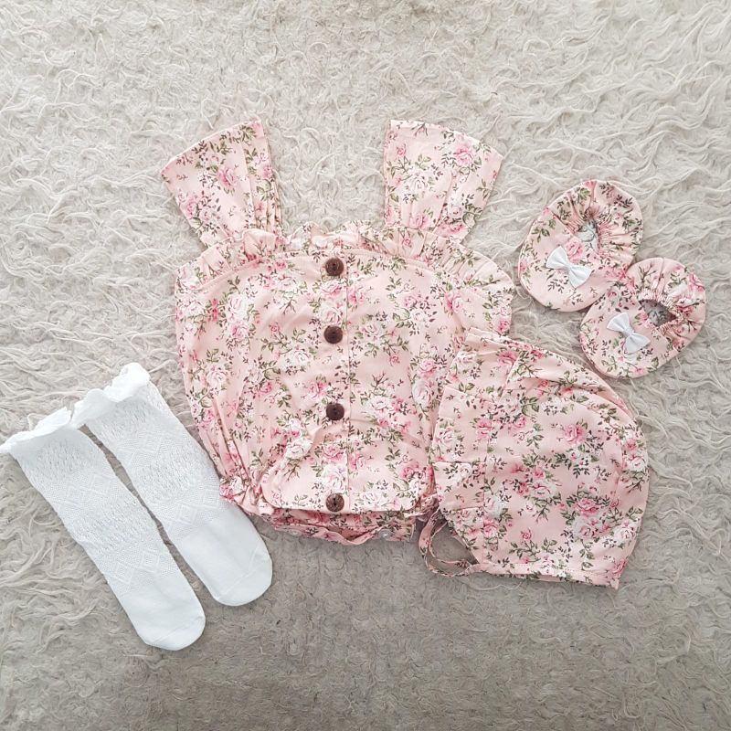 baju bayi Shabby flower jumper