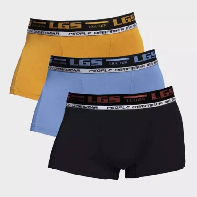 Celana Dalam Boxer LGS 678 ISI3Pcs| Celana Boxer LGS BIG SIZE Bahan Microfiber