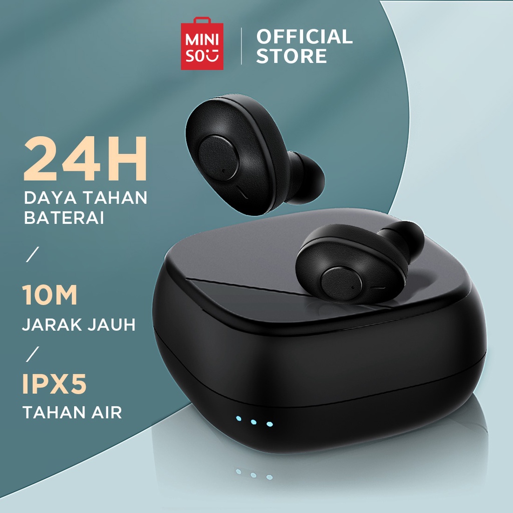 Miniso Bluetooth Headset HD TWS Headphone True Wireless Earphone Noise Cancelling Stereo Mini Earbuds In-ear MiniSounds Screw Cap TWS Headset M1