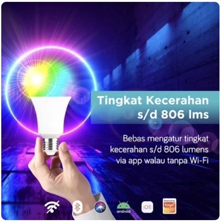 [EXCLUSIVE] BARDI Smart Lampu BLUETOOTH BT 9W RGBWW Beacon Bulb Lampu Tidur Kerja Hias Tanpa Wifi GARANSI RESMI