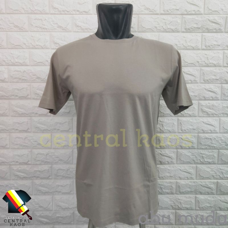 KAOS POLOS / BAJU POLOS ABU ABU Cotton Combed 30s Premium