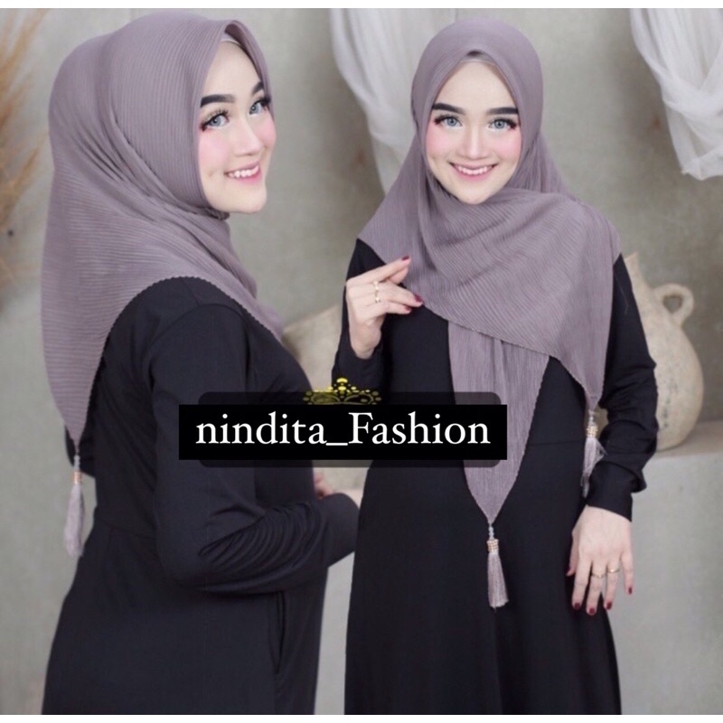 JILBAB SEGIEMPAT PLISKET JUMBO 130x130 + TASSEL | JILBAB PLISKET [bisa COD]