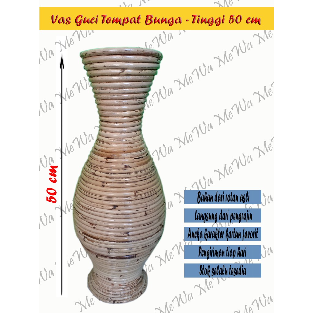 Vas Guci Tempat Bunga - Tinggi 50 cm