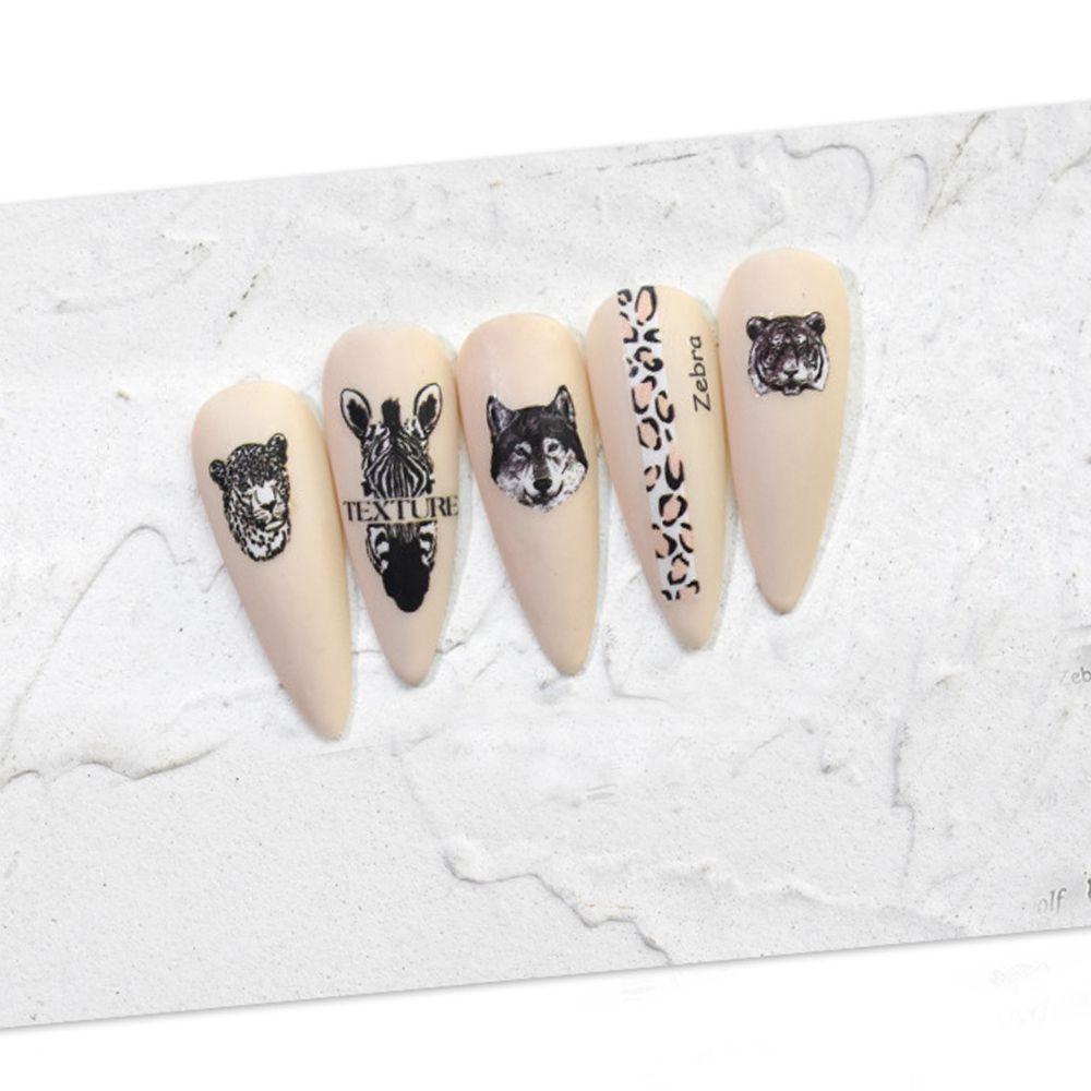 AUGUSTINA Agustina Leopard Stiker Kuku Wanita Hewan Stiker Ular Manicure Perekat Decals