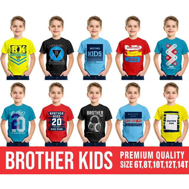 Kaos Anak Brother Kid Murah Estimasi Umur 3 - 8 Tahun Murah Bahan Katun