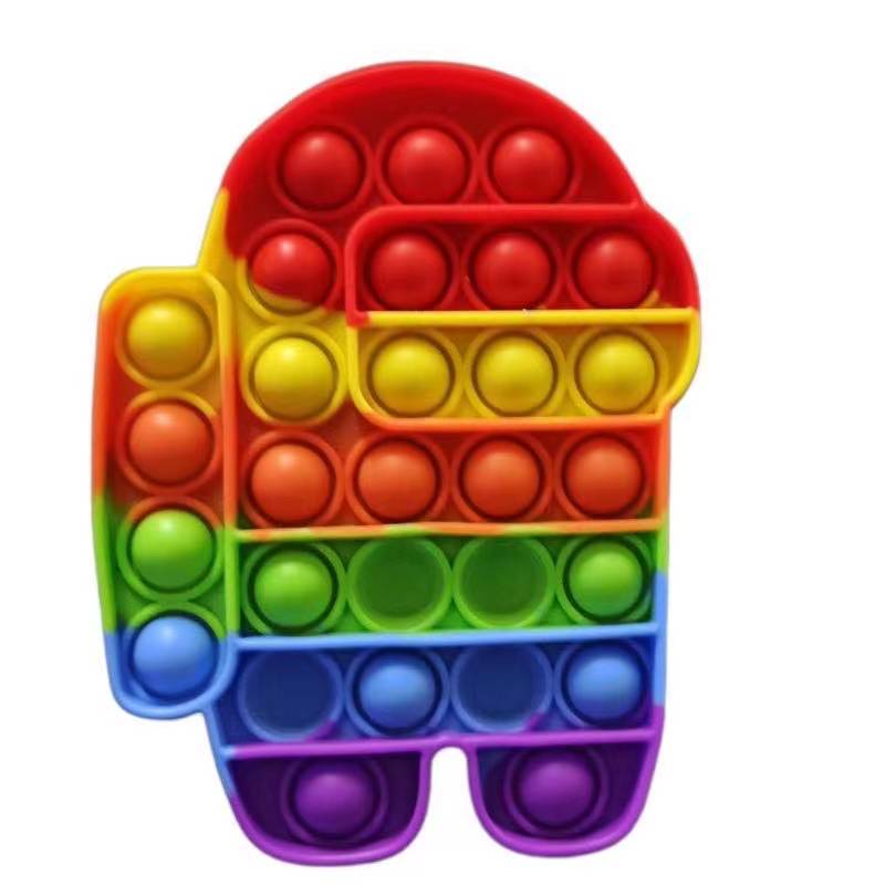 POP-IT MURAH RAINBOW UNICORN FIDGET PUSH POP ITS FIDGET TOY PUSH BUBBLE KIDS-AMONG