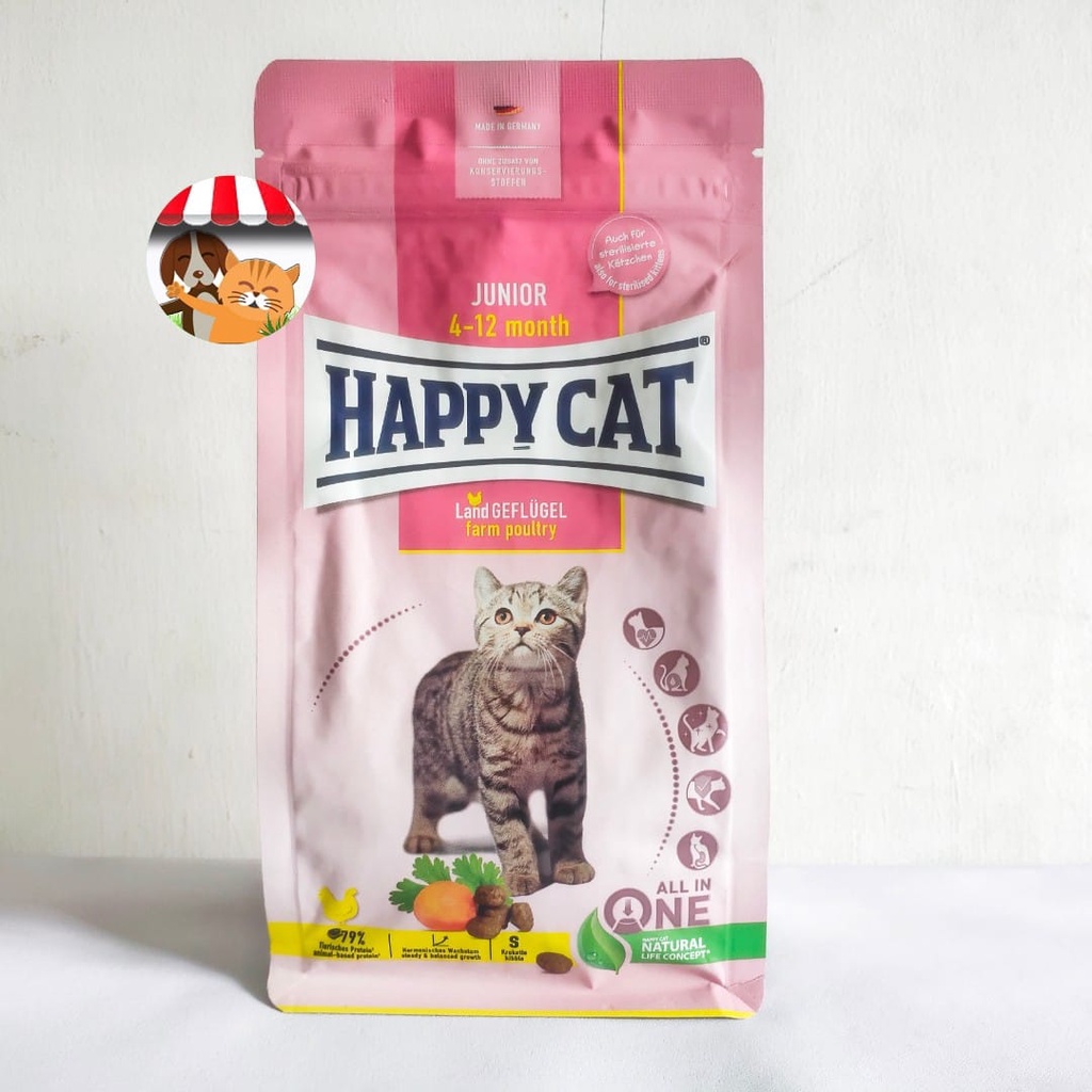 Happy Cat Young Junior Farm Poultry 300gr - Makanan Anak Kucing