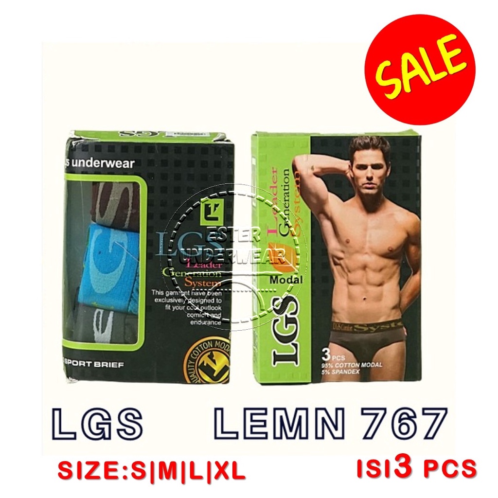 Celana Dalam LGS 767 ISI 3PCS|BRIEF LGS BAHAN MODAL SPANDEX