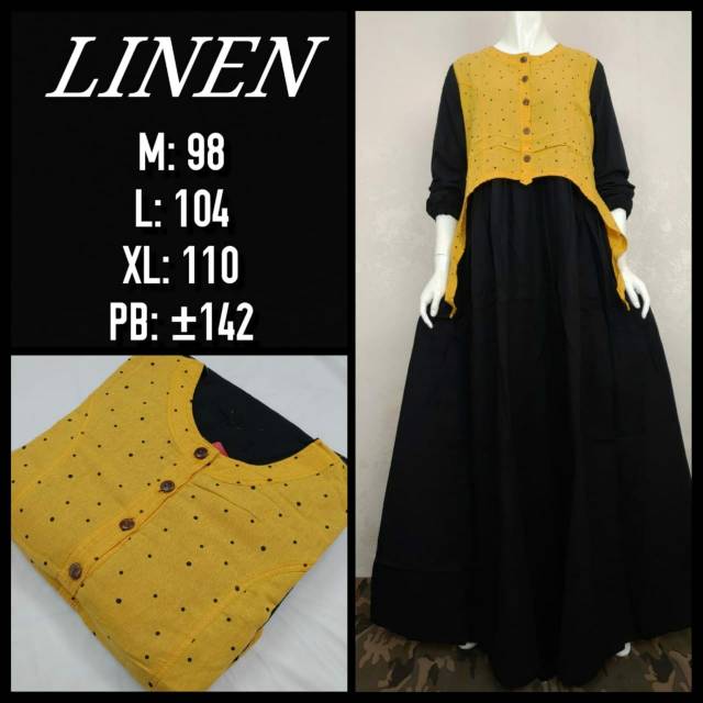 Gamis muslimah , gamis katun linen , gamis original Asaki , gamis murah , kekinian.