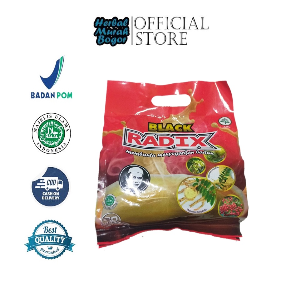 

Kopi Pak Haji Black Radix Kemasan Pouch isi 20 Sachet / Kopi Black Radix Pak Haji isi 20 Sachet