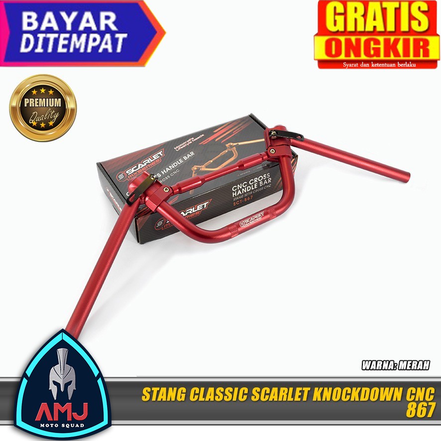 Stang Trail Setelan Stang Classic 867 SCARLET KNOCKDOWN CNC Universal stang fatbar motor , stang klx
