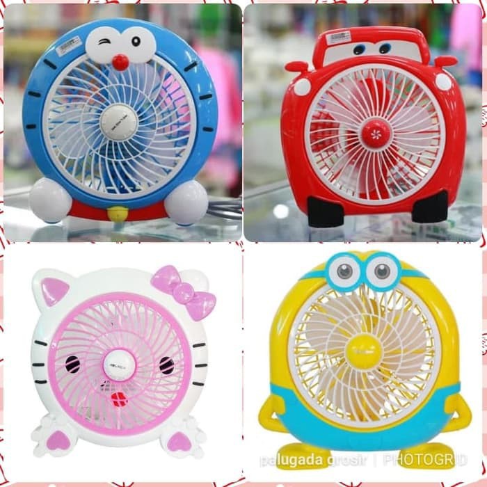 Kipas Angin Listrik Karakter 10inch WELHOME - Kipas Portable Lucu