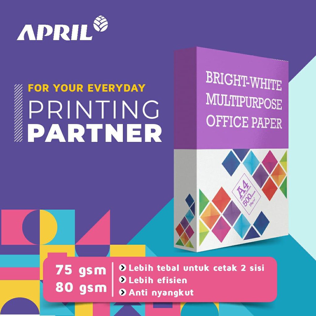 

KERTAS A4 75GR BMO - BRIGHT WHITE MULTIPURPOSE OFFICE PAPER