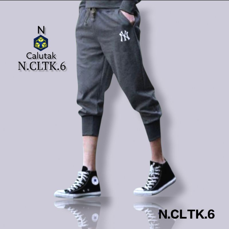 Celana Pria Pendek Jogger Pinggang Rib Karet Pants Sweatpants Olahraga Sepeda Jogging Lari Santai Harian