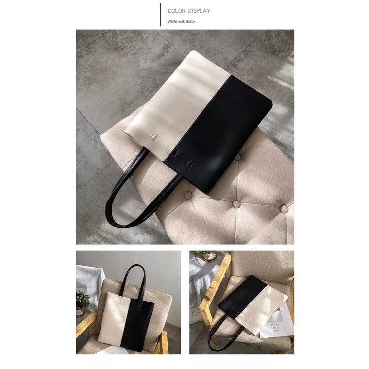 COD SALE 2.2! TOTEBAG RESLETING KULIT BOTEGA [MUAT LAPTOP] KOMBI 2I HITAM, KREM, COKLAT | TOTEBAG KASUAL/KOREAN | TOTEBAG KERJA, KULIAH, SEKOLAH, TRAVELING | TOTEBAG FASHION SHOW