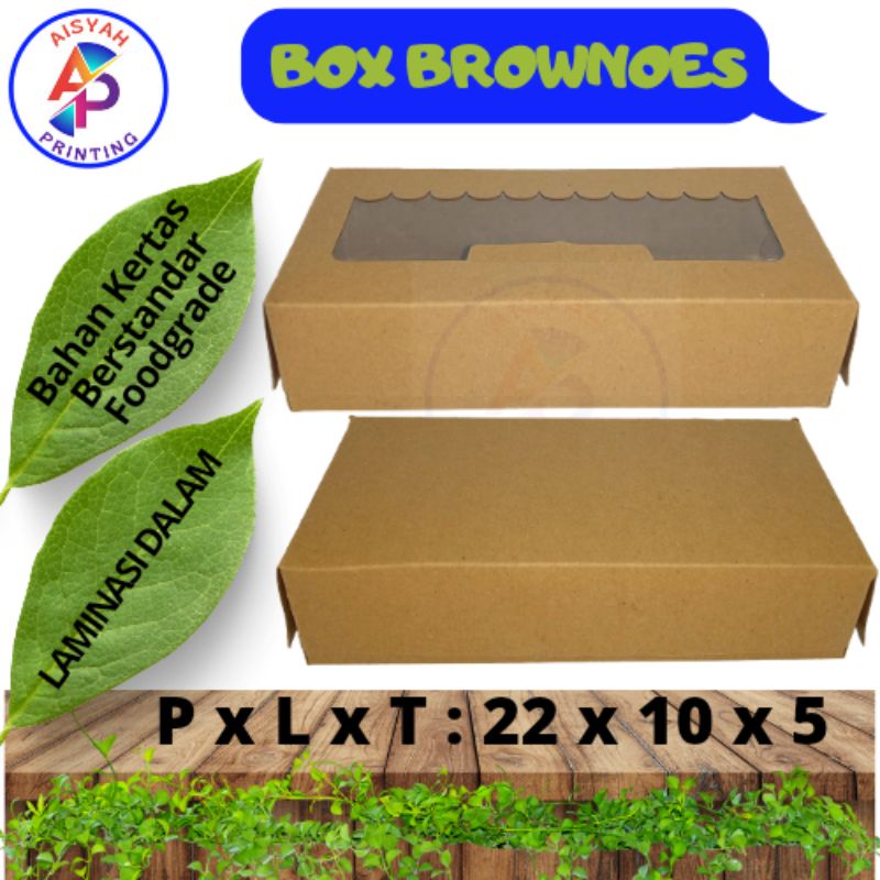 Box Brownies, dus brownies laminasi jendela, 22 x 10 x 5