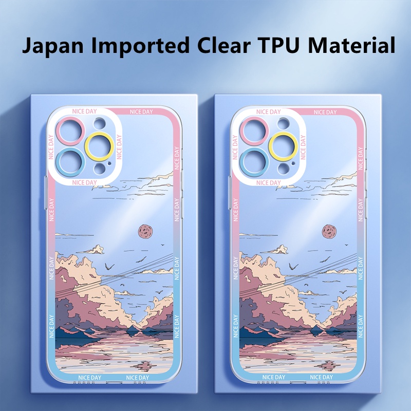 Dllencase Case TPU Bening Tahan Banting Desain Pelangi Untuk iPhone 14 13 Pro Max 6 Plus 6s Plus 7 7 Plus 8 8 Plus X XS XR XS Max 11 12 13 Pro 14 A2 Pro Max