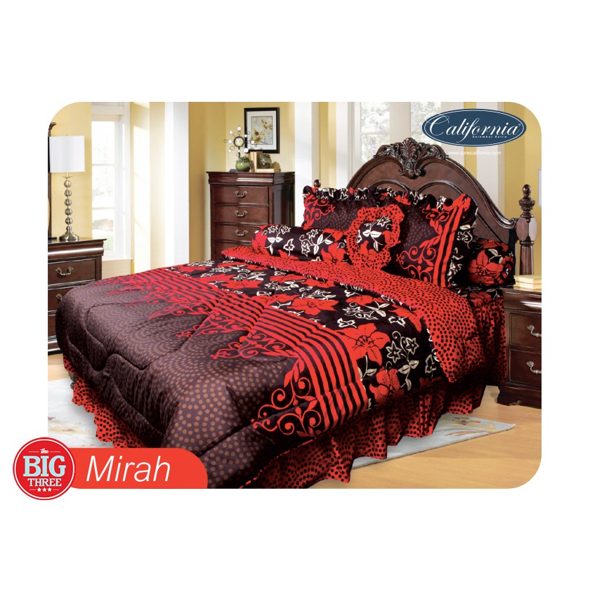 BEDCOVER + Sprei Rumbai CALIFORNIA 180x200 / 160x200 Motif MIRAH - King ...