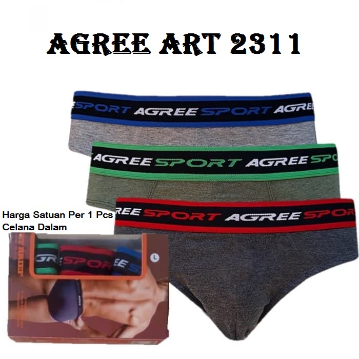 Harga 1 Pcs CD-Celana Dalam Sport Pria Agree / Sempak Cowok / CD Sport Laki Agree 2311 &amp; 2-8886