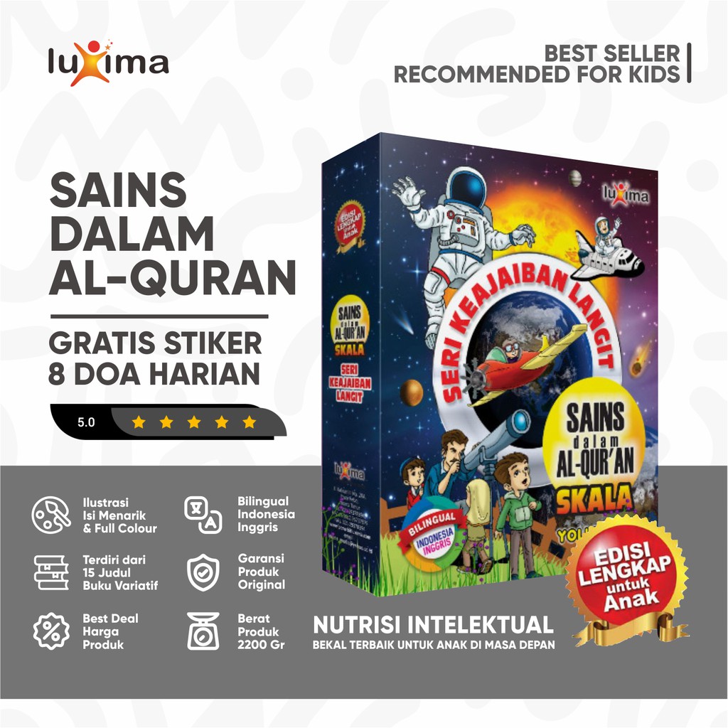 [15 SERI] Seri Sains Keajaiban Langit Dalam Al Quran - Buku Belajar Pengetahuan Sains Quran Anak Ber