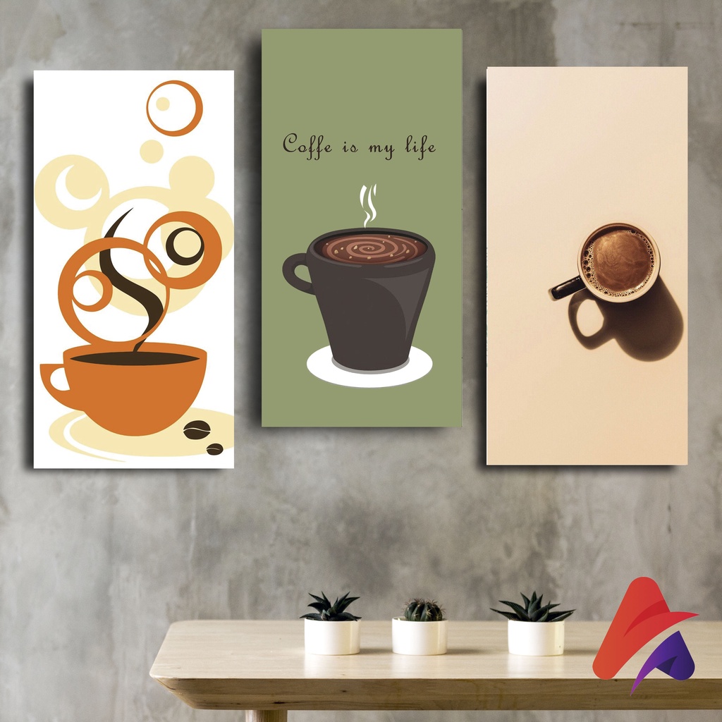 Wall Decor Hiasan Dinding kopi cafe pajangan dinding untuk cafe poster kayu kopi cafe