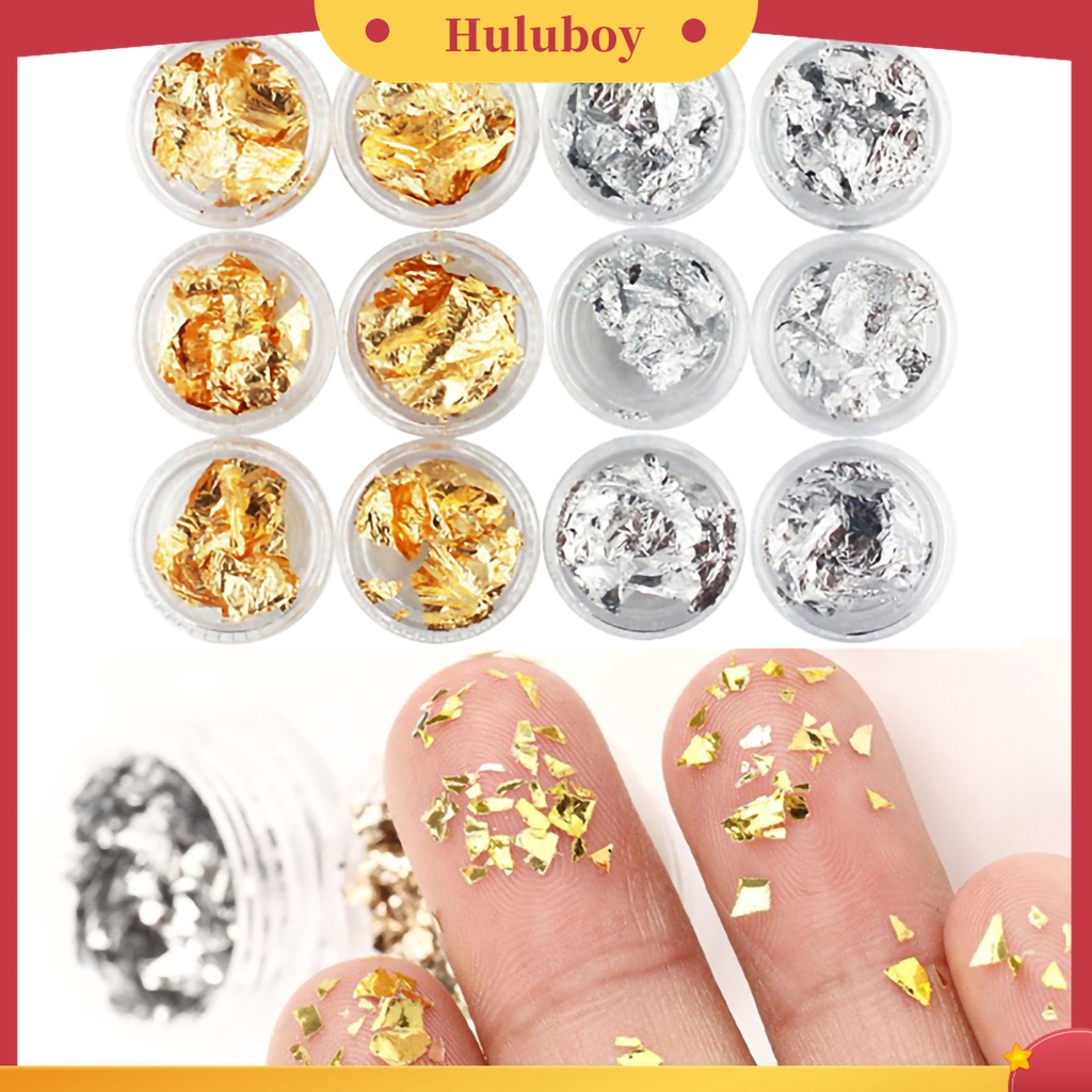 Huluboy Huluboy♡ 12pcs Kertas Foil Pelindung Kuku Untuk Pedicure