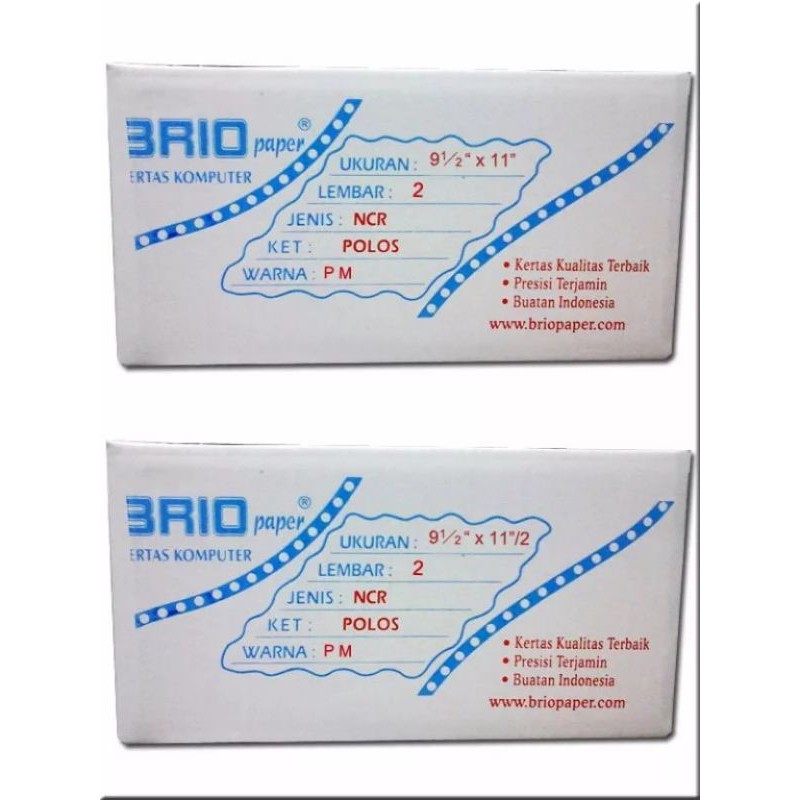 

Kertas Continuous Form Ukuran 9.5x11 2 ply NCR K2-K2/2 brio