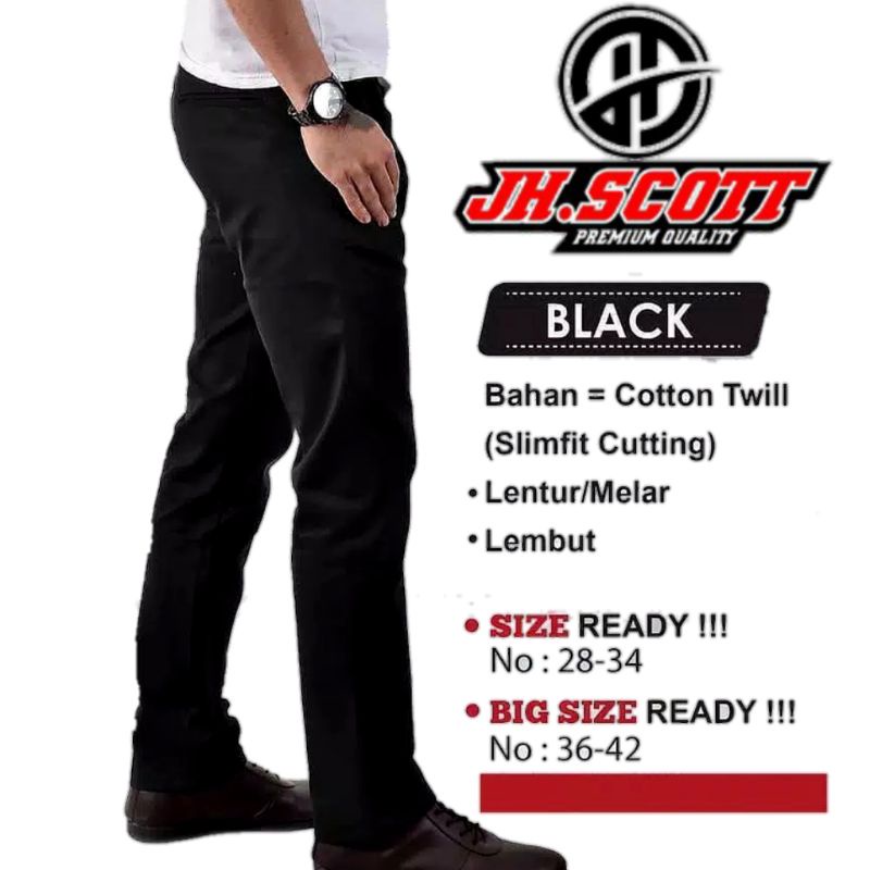 Celana Chino hitam impresif