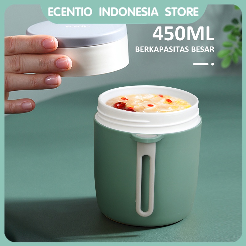 ecentio cangkir sup dengan free sendok tempat sup tahan panas Sarapan mangkuk sup piknik portable anti tumpah termos sup 500/450ml