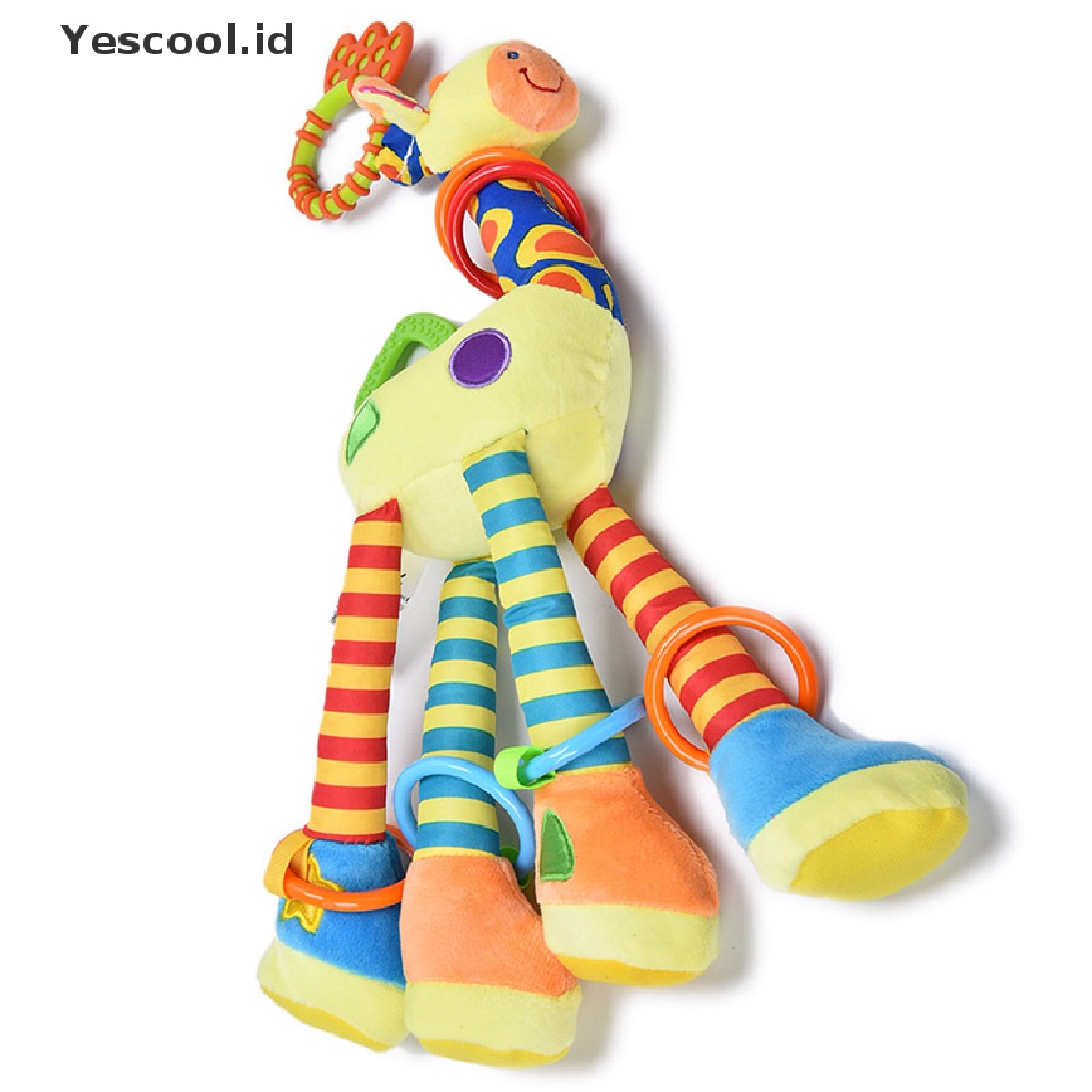 (Yescool) Mainan Rattle Genggam Bentuk Jerapah Bahan Lembut Untuk Bayi