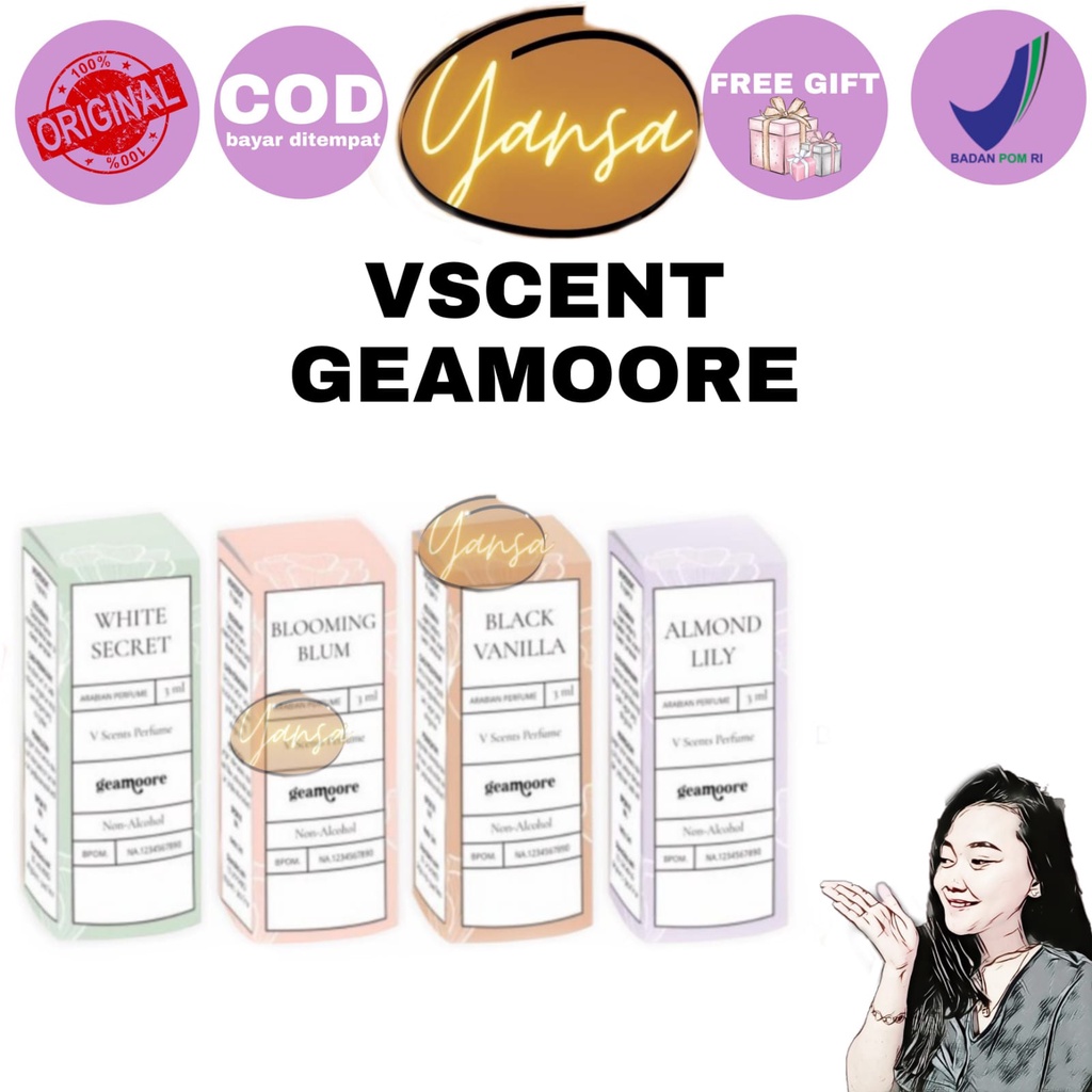 GEAMOORE V SCENT PERFUME MISS V PARFUM KEWANITAAN 3ml BPOM TERMURAH TERLARIS vscent