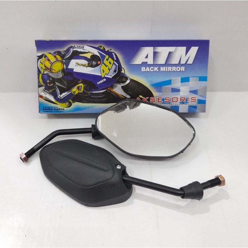 SPION SEPASANG ATM SET KIRI KANAN HONDA BEAT FI ESP KARBU VARIO BLACK MIRROR TERMURAH