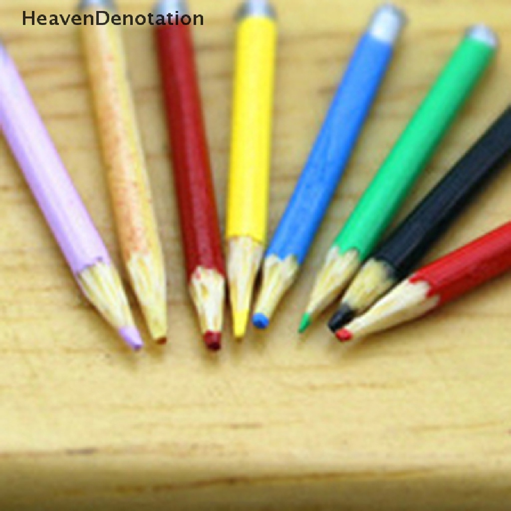 [HeavenDenotation] 1 Set/8pcs mini dollhouse miniature accessories mini color pencil