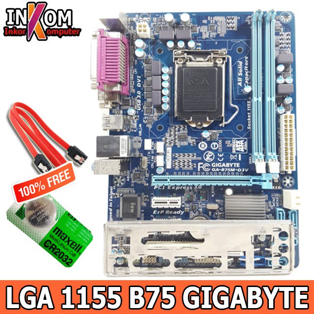 Mobo Mainboard Motherboard Intel B75 LGA 1155 Gigabyte