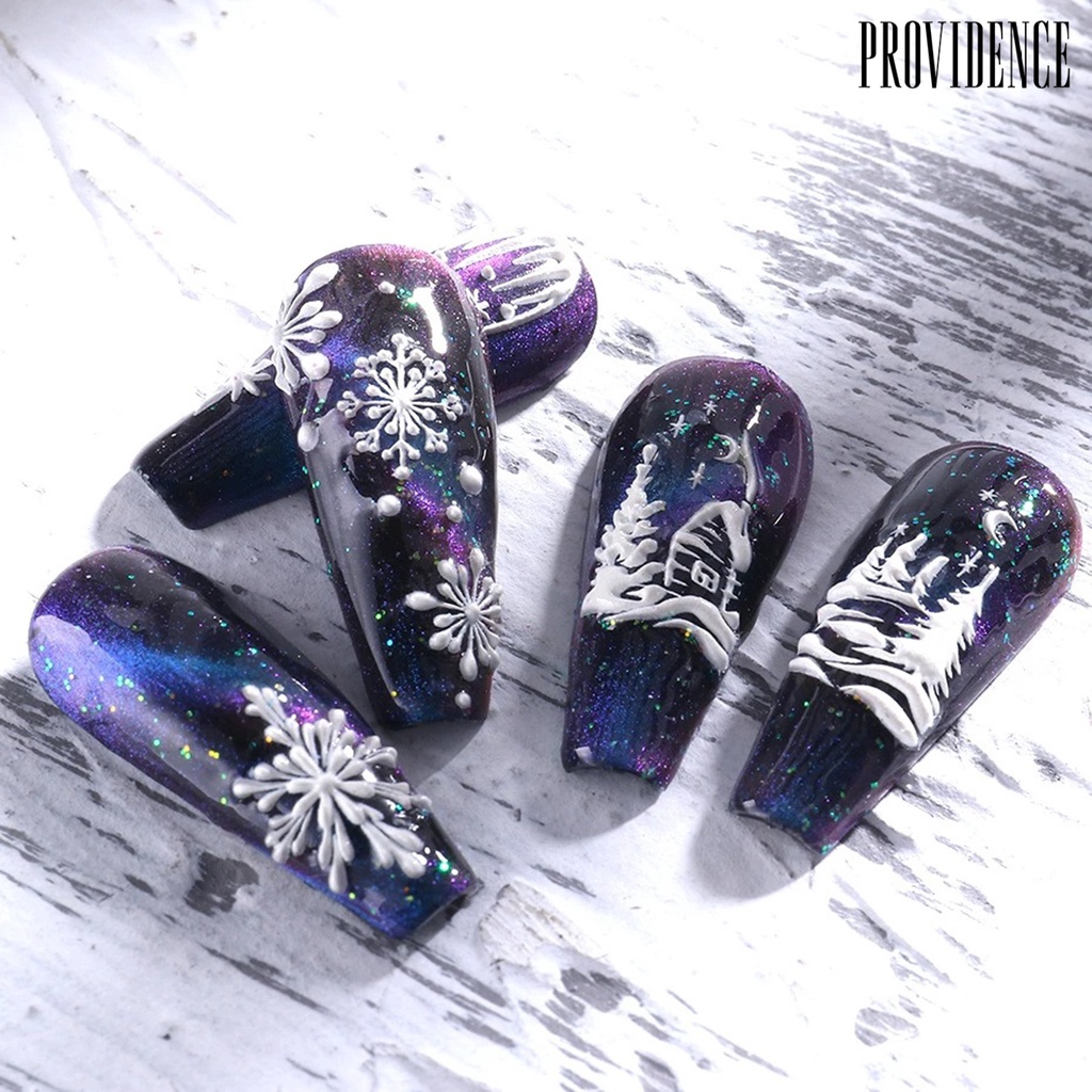 Providence Nail Sticker Snowflake Christmas Tree Nail Design Creative Nail Adhesive Decor Decals for Christmas Party