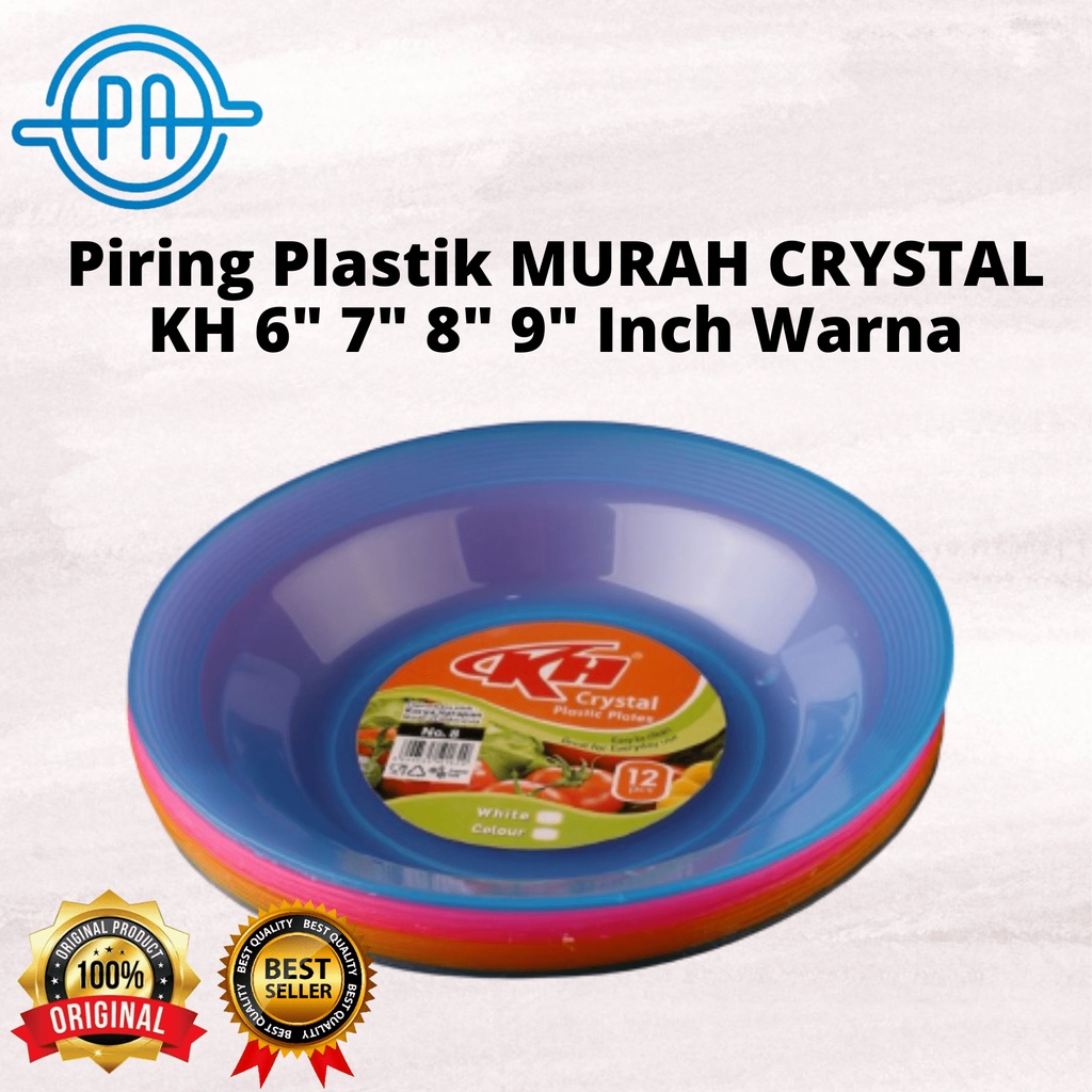 Piring Plastik MURAH CRYSTAL KH 6&quot; 7&quot; 8&quot; 9&quot; Inch Piring  Warna