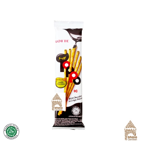 Lotte Toppo Vanilla Chocolate 17 gram Rich Chocolate in Crispy Pretzel