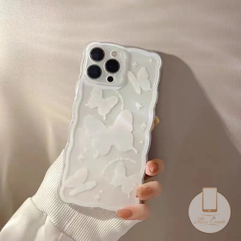 Soft Case Tpu Transparan Motif Bunga Butterfly Untuk iPhone 11 7Plus 8Plus XR X XS Max 12 13 11 Pro Max 6 6S Plus 7 8 SE 2020