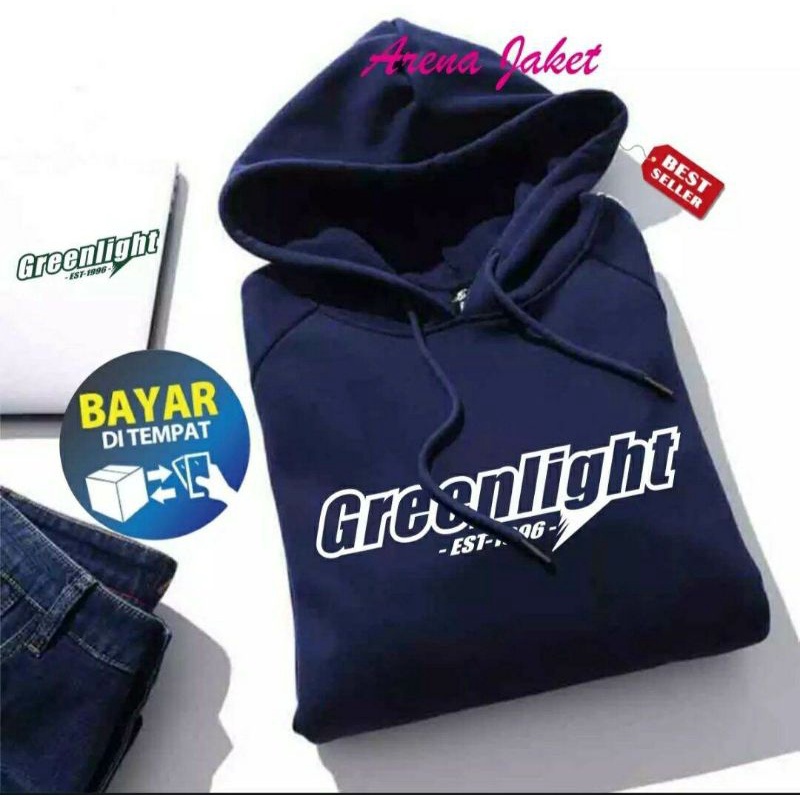 TERMURAH !! COD Jaket Sweater Hoodie Pria Distro GREENLIGHT Original Big Size Jumbo M - XXL