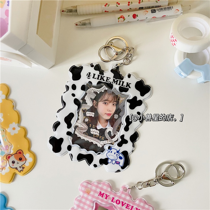 Star card 3 Inch 4 inch photo pendant key ring decoration bag card set meal card certificate card clip