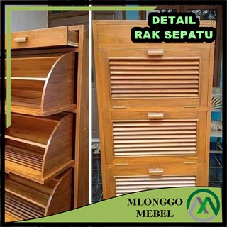  Rak  Sepatu  Tertutup  Kayu  Desain Minimalis Modern Tertutup  