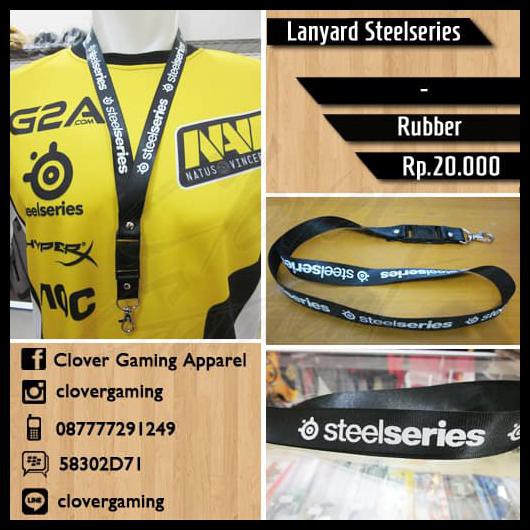 

LANYARD STEELSERIES BLACK - GANTUNGAN ID CARD GAMING