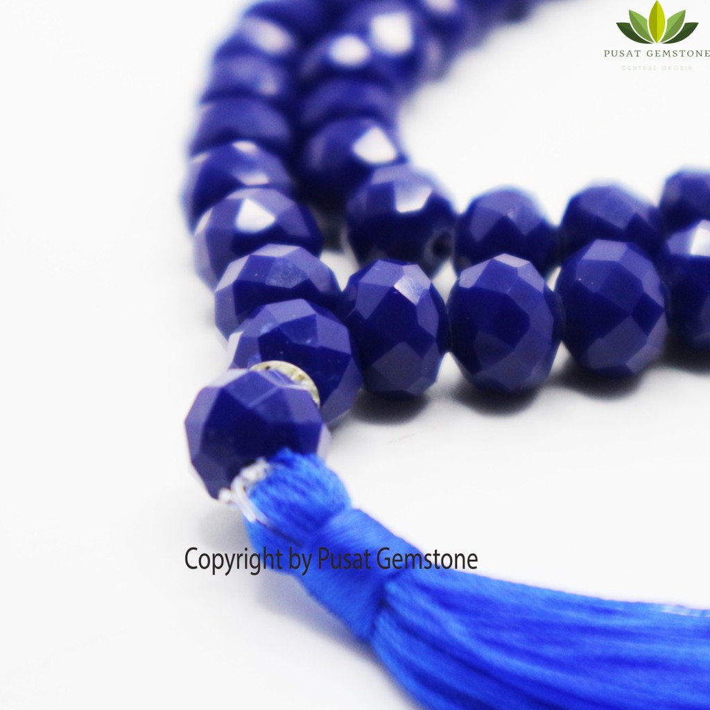 Tasbih Batu Kristal Biru 99 Butir Grade A