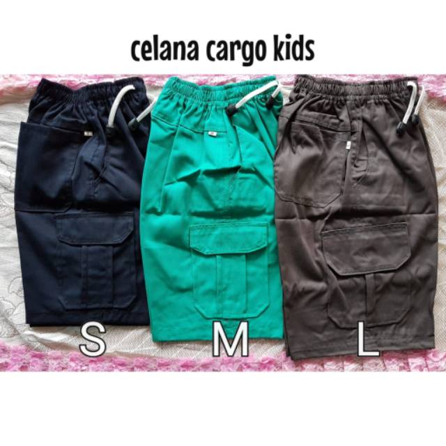 Terbaru! CELANA PENDEK ANAK LAKI-LAKI CARGO / Celana Saku Kompol Katun Twill / Cargo Pants Kids Cowok