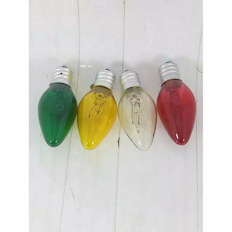 Bohlam Cabe Untuk Fitting Kecil Lampu Tidur / Kuning / Merah / Hijau / Biru