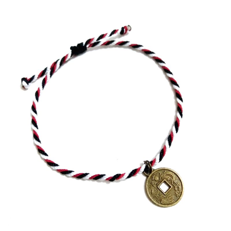 Gelang tridatu koin cina/tridatu simpul tengah/gelang tridatu