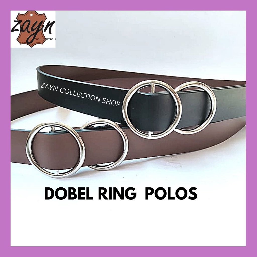 Ikat Pinggang Wanita Model Korea Fashion Dobel Ring Belt Bulat Premium Gesper Sabuk Cewek Polos