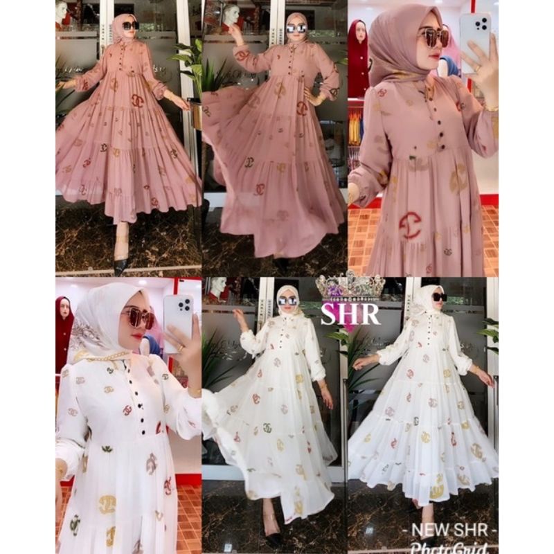 MIDI DRESS CERUTY FULL PRINTING ORI SHR