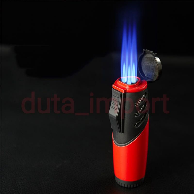 Lighter 3 jet flame/Korek api gas isi ulang murah ringan obor biru pemantik portable