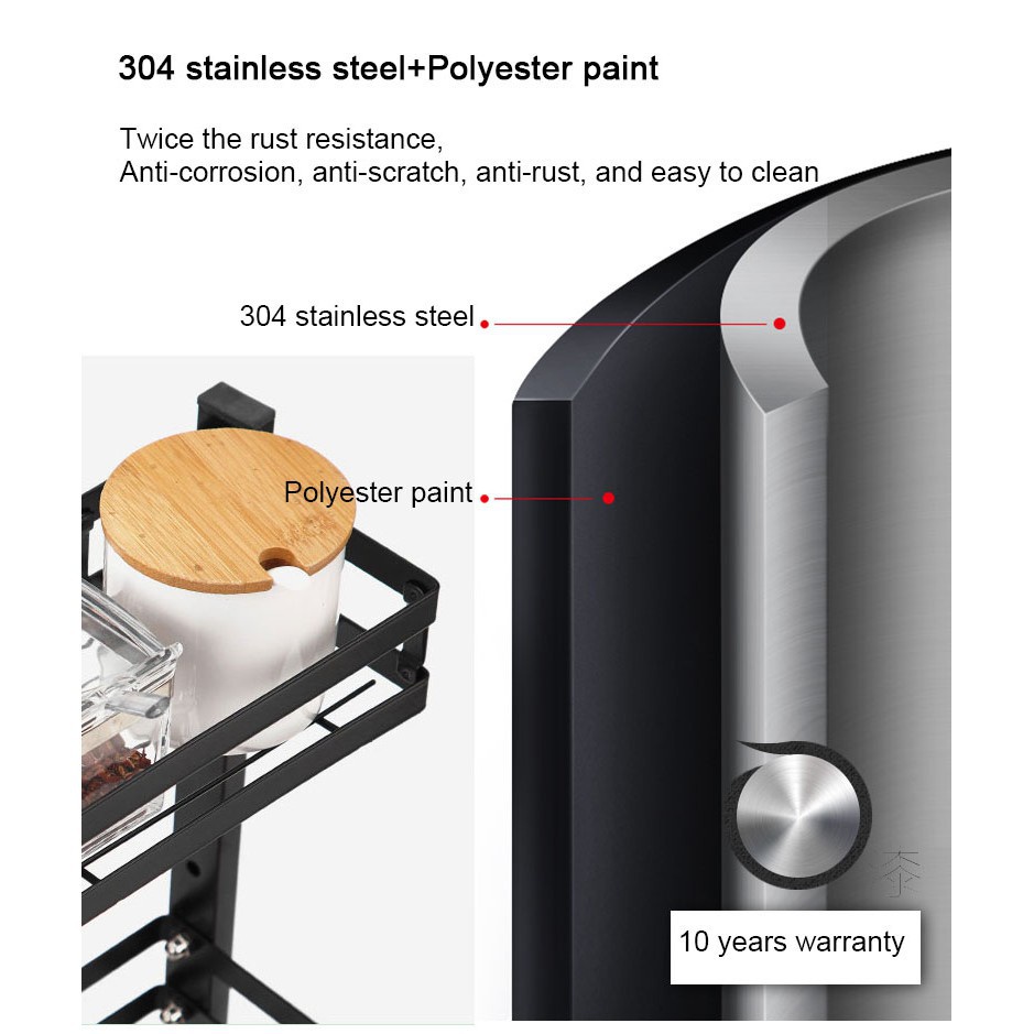 Rak Bumbu Dapur 3 Tingkat Penyimpanan Bumbu Penyelenggara Rak Susun Stainless Steel Rak Bumbu Dapur Tempat Bumbu Rak Penyimpanan Dapur Stainless Steel 3 Tingkat Tier Rak Botol Rempah-rempah